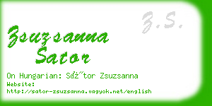 zsuzsanna sator business card